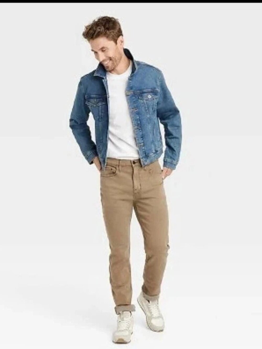 NWT Men's Goodfellow Size Small Blue Denim Trucker Jacket